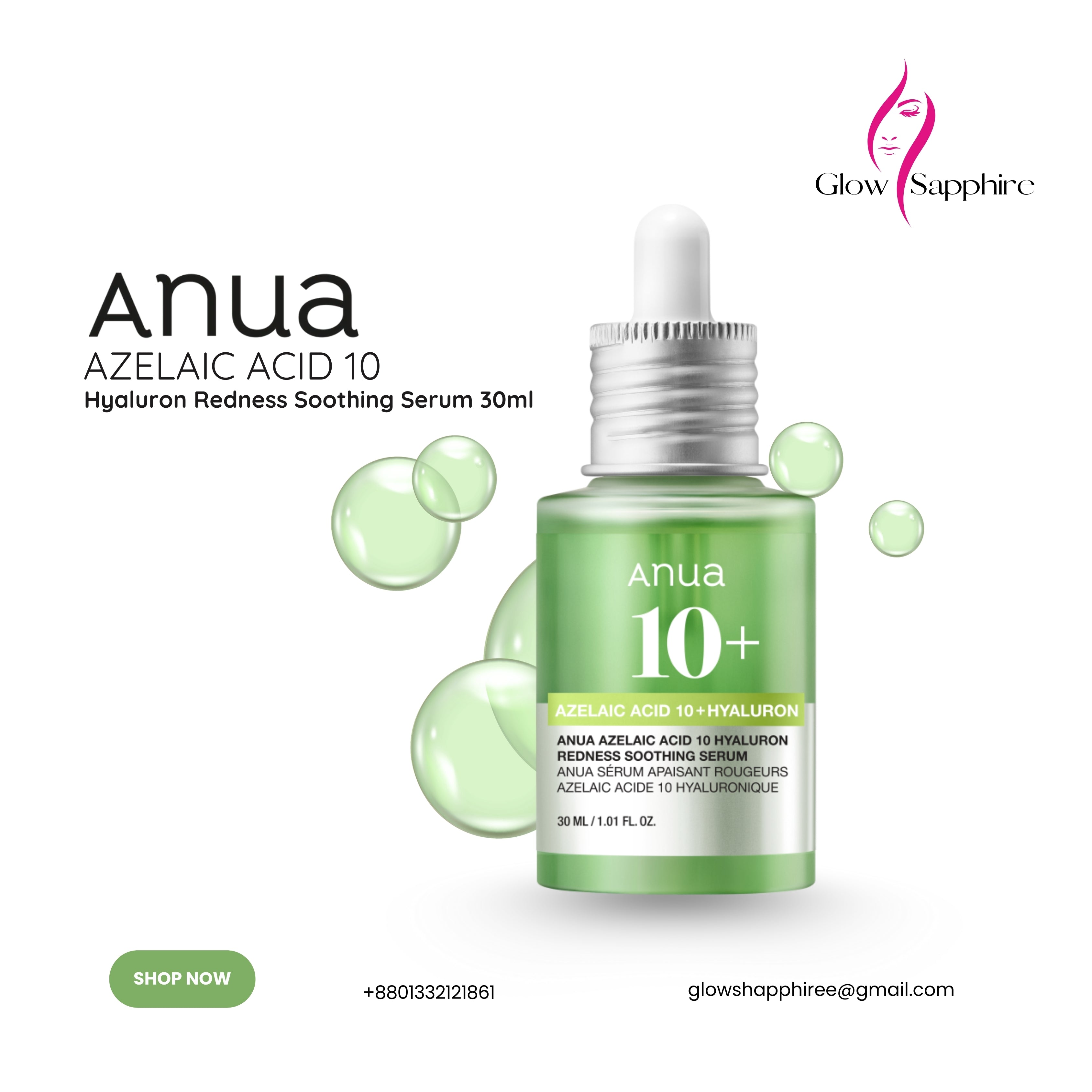 Anua Azelaic Acid 10 Hyaluron Redness Soothing Serum 30ml