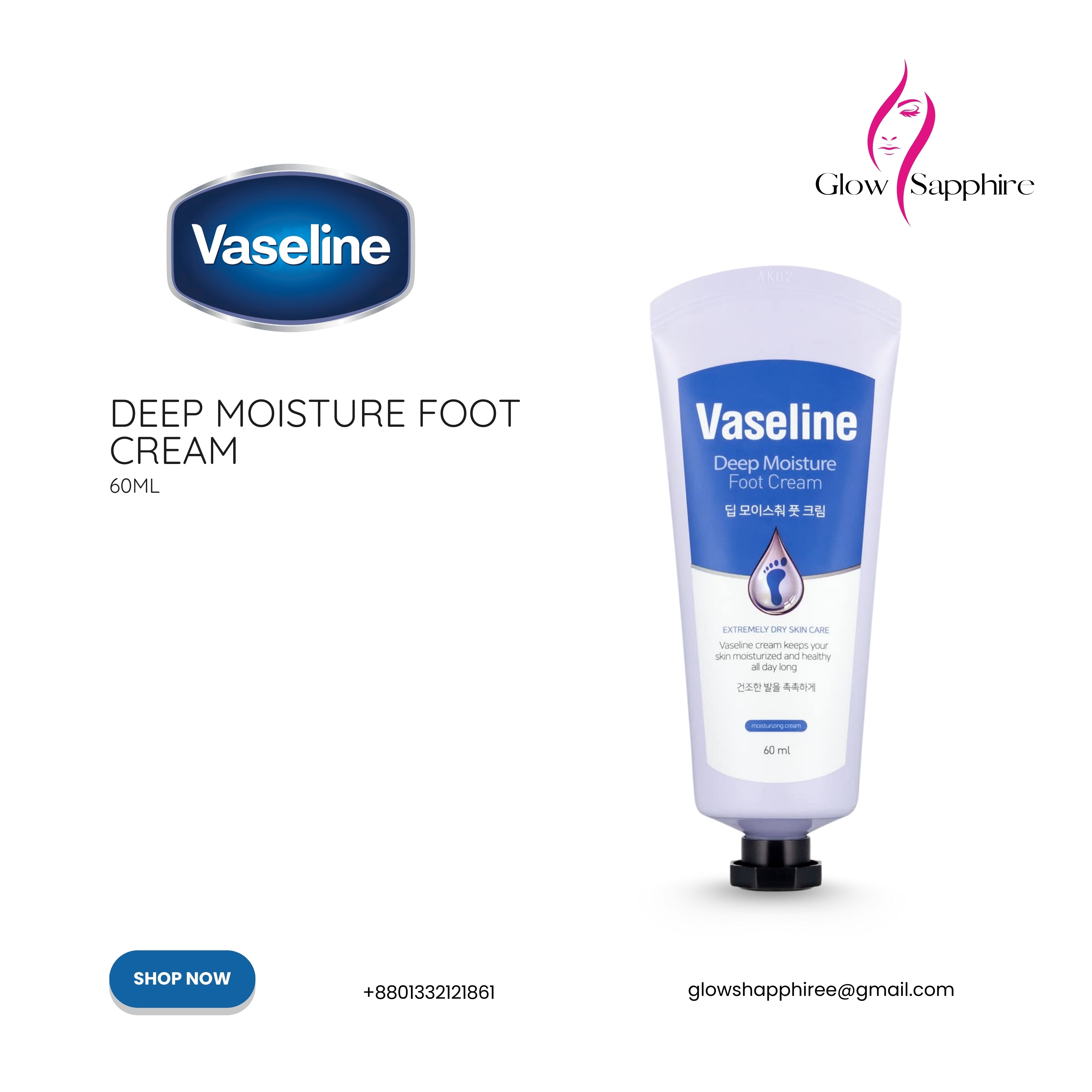 Vasline-Deep Moisture Foot Cream-60ml