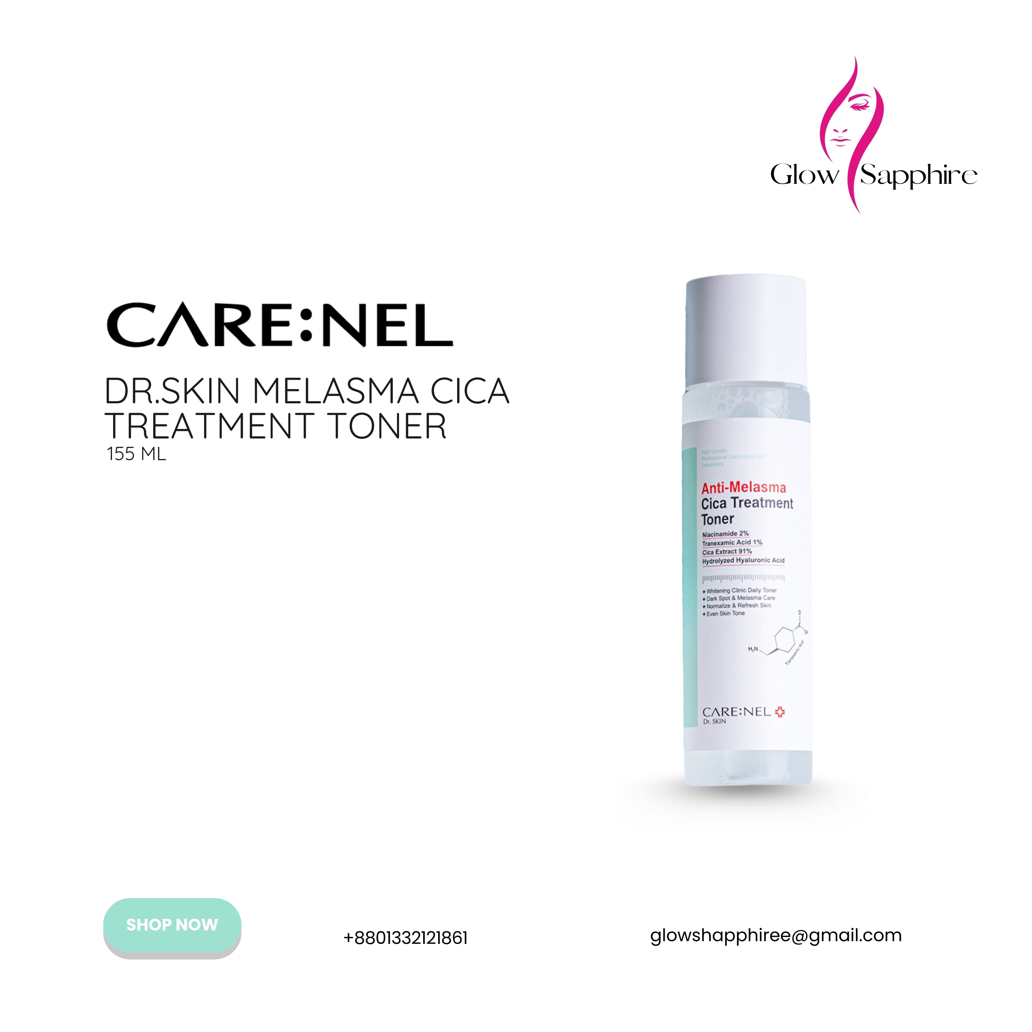Care:NEL Dr.Skin Anti - Melasma Cica Treatment Toner - 155ml