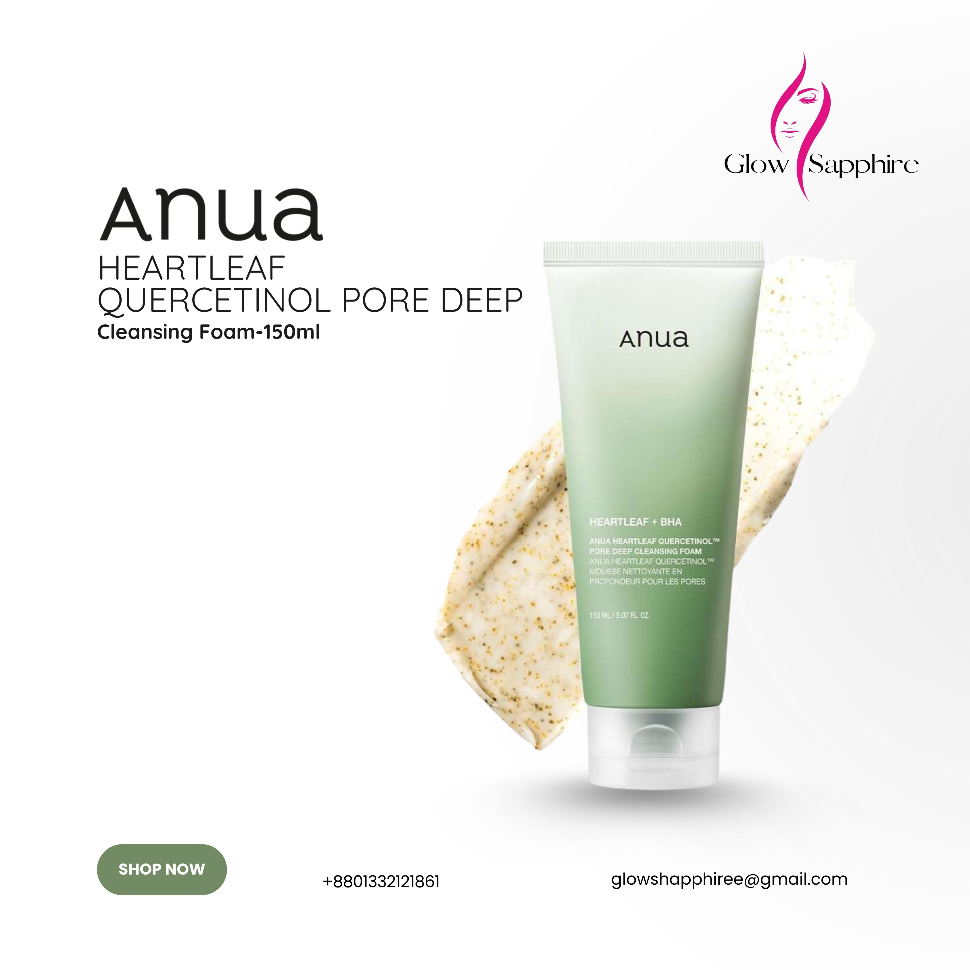 Anua Heartleaf Quercetinol Pore Deep Cleansing Foam-150ml