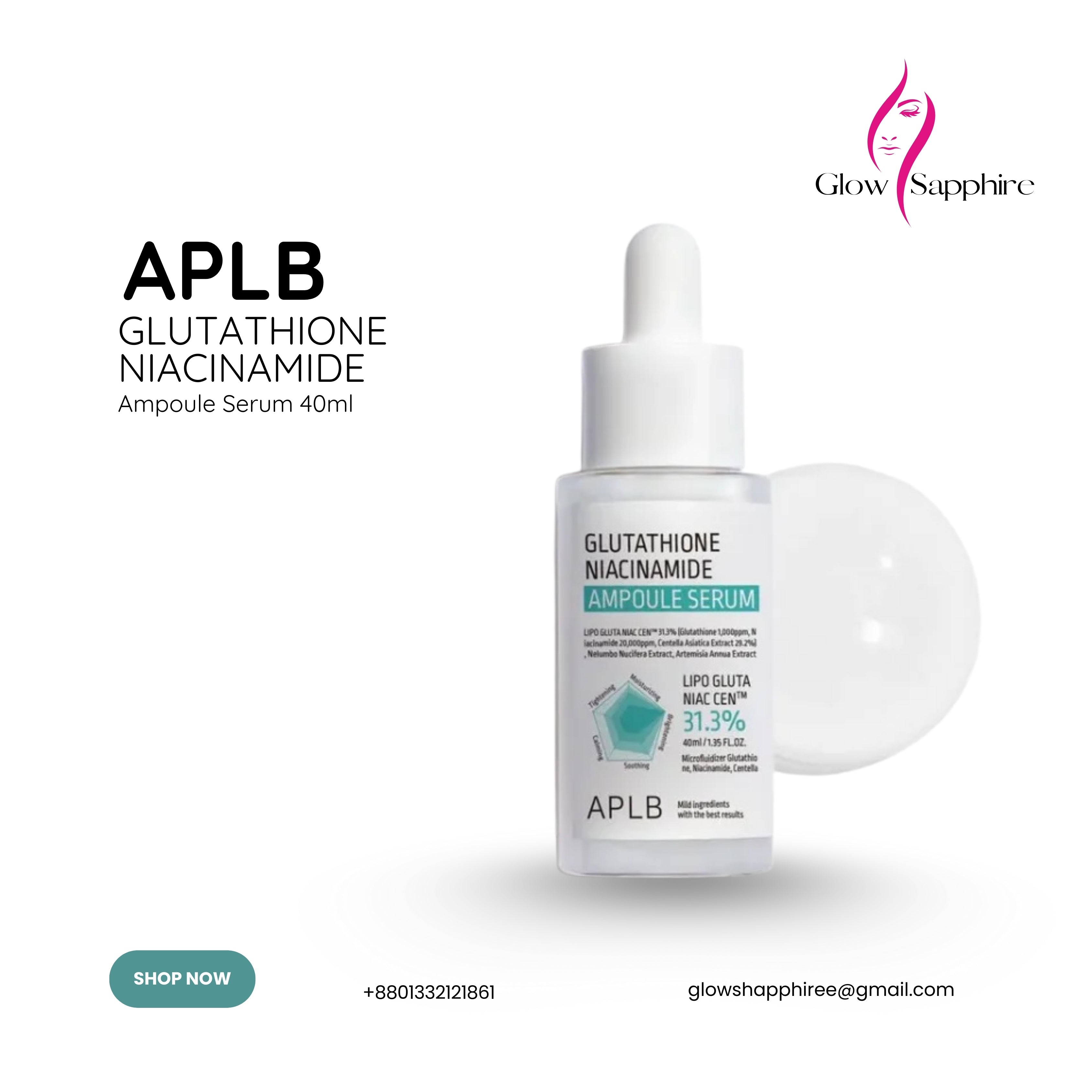 APLB Glutathione Niacinamide Ampoule Serum 40ml