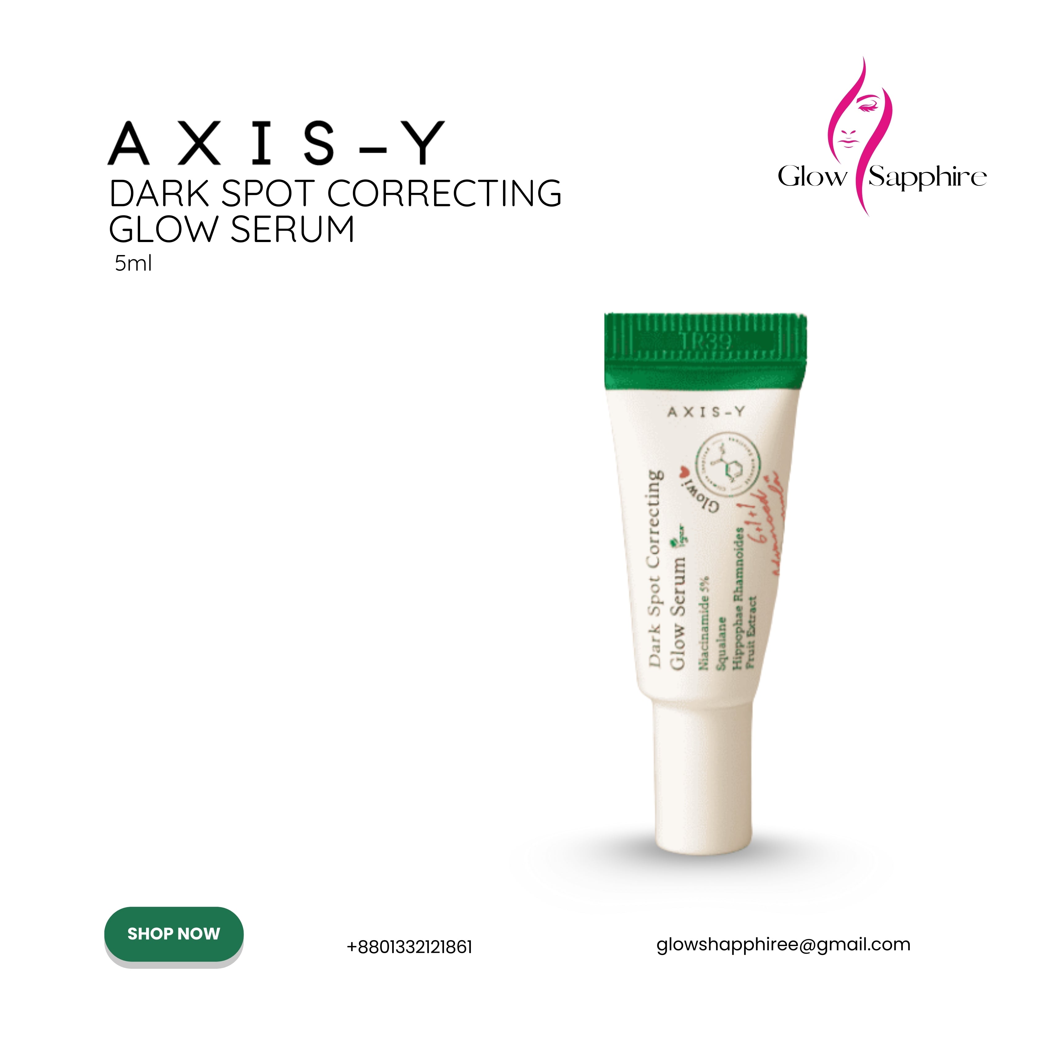 Axis-Y- Dark Spot Correcting Glow Serum- 5ml